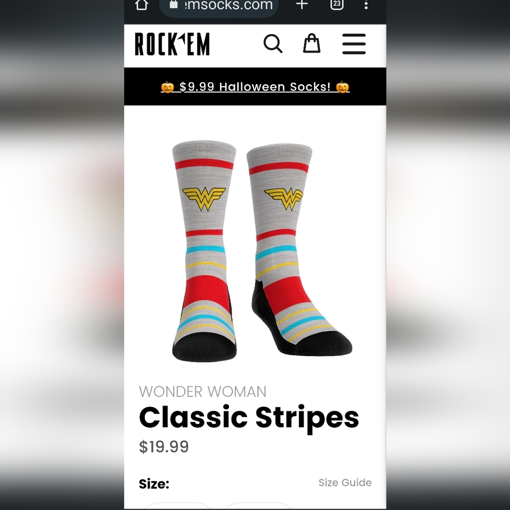 New Wonder Women Socks~Rock 'Em Socks~Youth~Child~Stripes